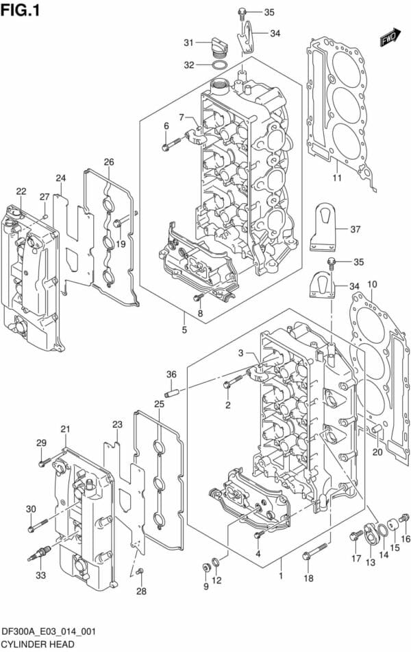 DF250AP-300AP-410001 Cylinder Head