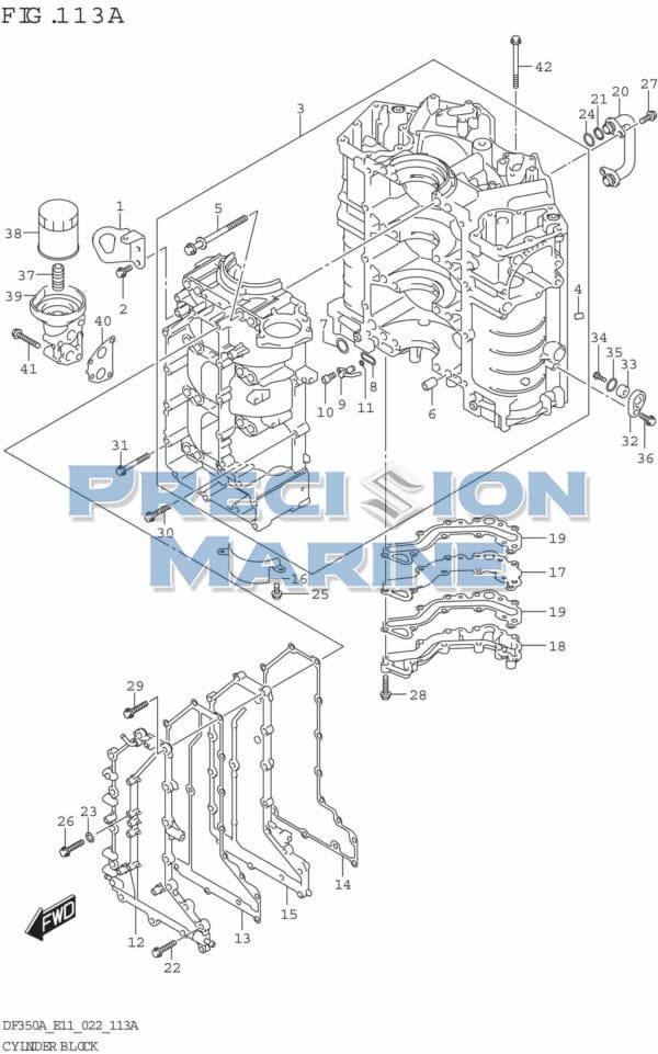 DF300B-325A-350A-240001 Cylinder Block