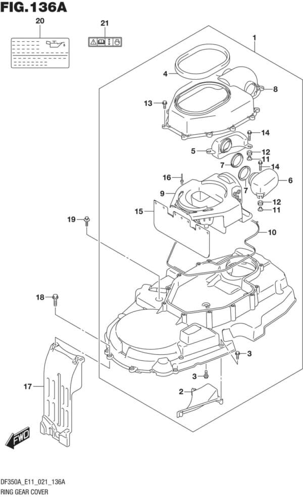 DF300B-325A-350A-140001 Ring Gear Cover