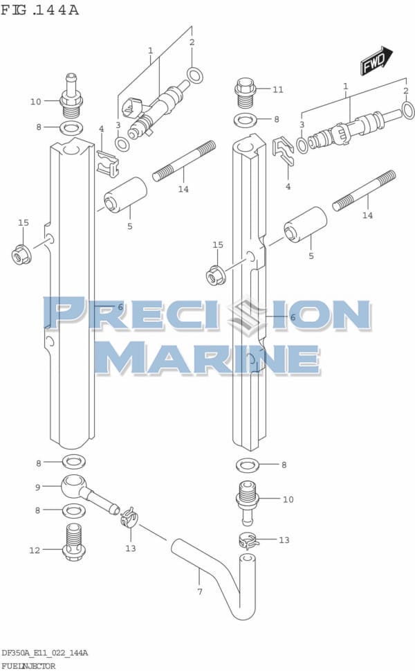 DF300B-325A-350A-240001 Fuel Injector (E01,E03,E11)