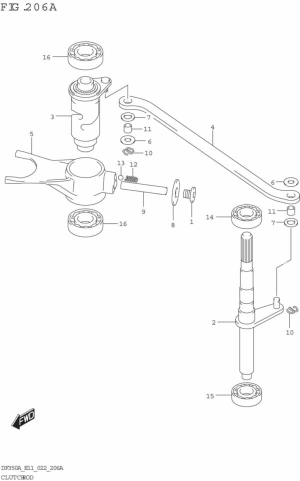 DF300B-325A-350A-240001 Clutch Rod