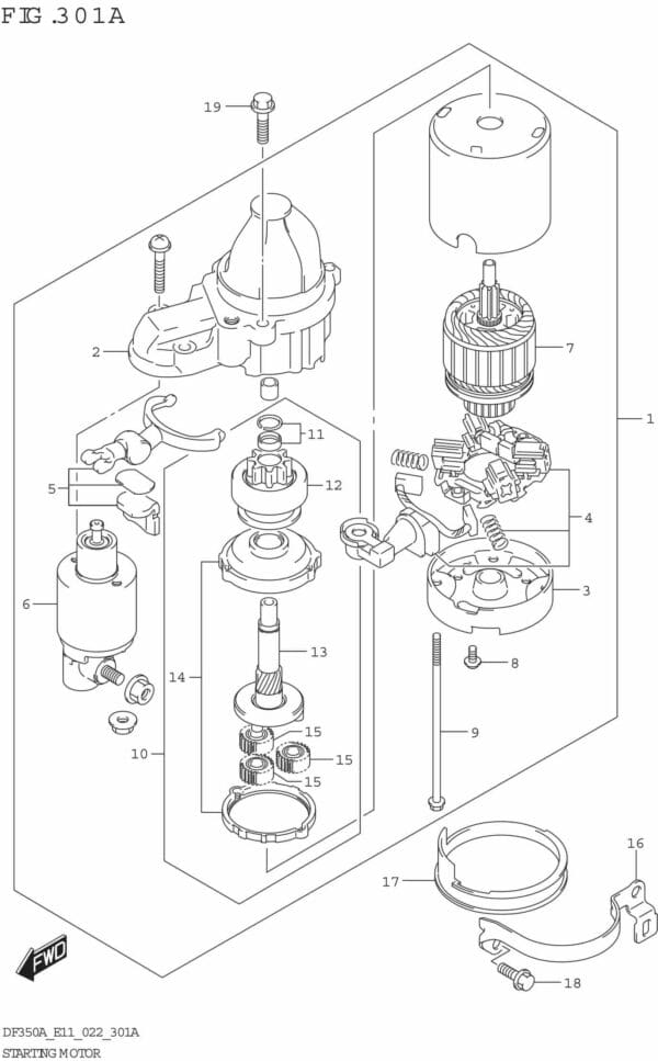 DF300B-325A-350A-240001 Starting Motor