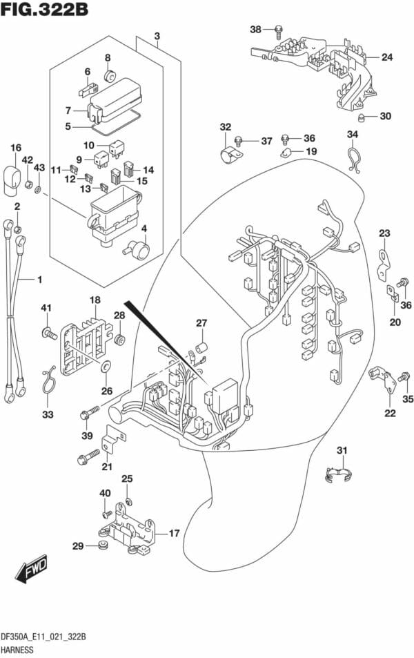 DF300B-325A-350A-140001 Harness (DF300B)