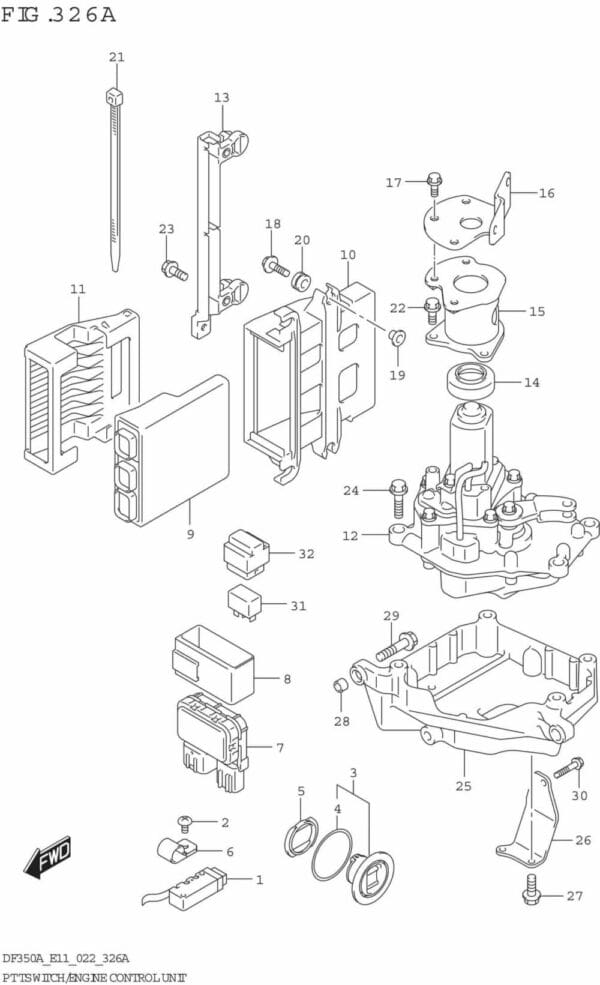 DF300B-325A-350A-240001 Ptt Switch/Engine Control Unit (DF350A)