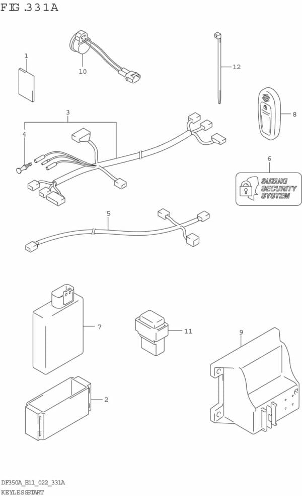 DF300B-325A-350A-240001 Key Less Start