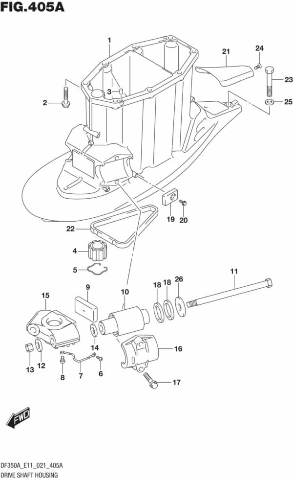 DF300B-325A-350A-140001 Drive Shaft Housing (X)