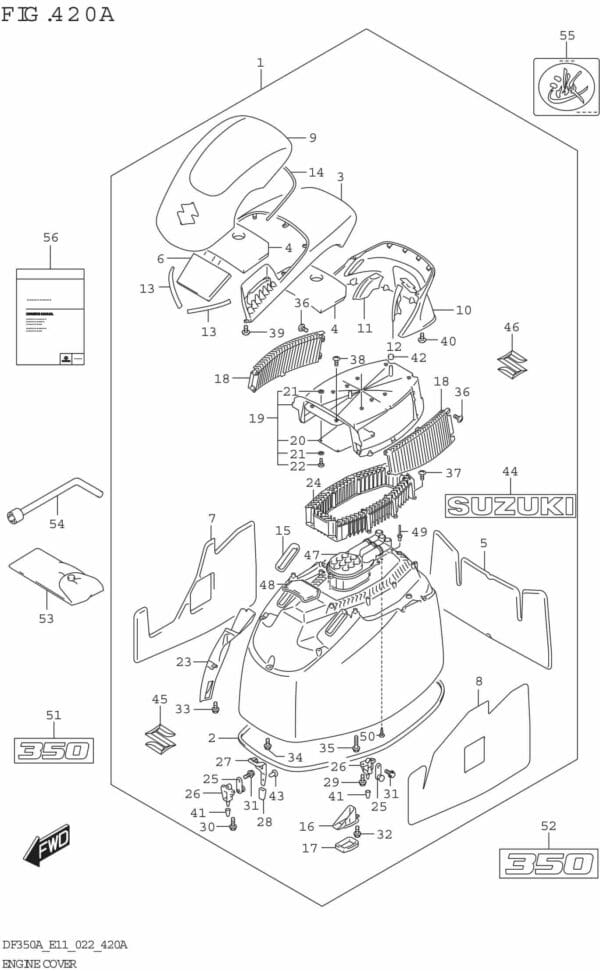 DF300B-325A-350A-240001 Engine Cover (DF350A)