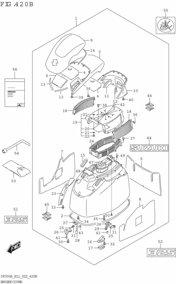 DF300B-325A-350A-240001 Engine Cover (DF325A:E01)