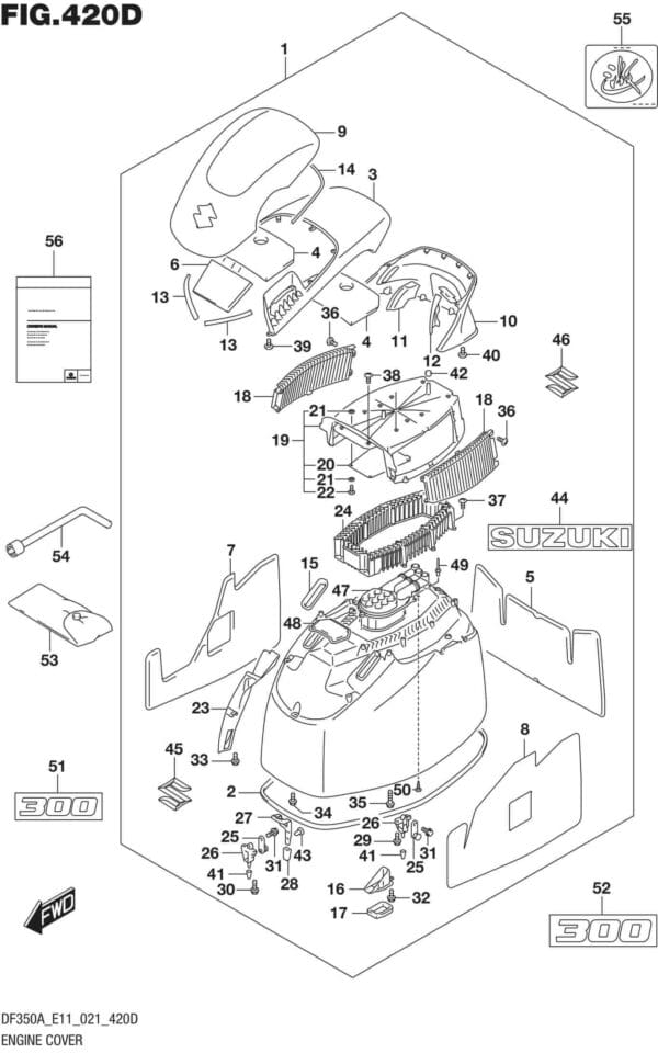 DF300B-325A-350A-140001 Engine Cover (DF300B)
