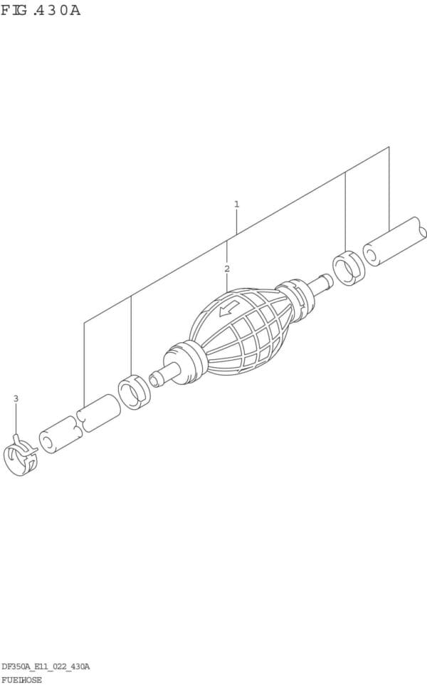 DF300B-325A-350A-240001 Fuel Hose (DF350A,DF325A)