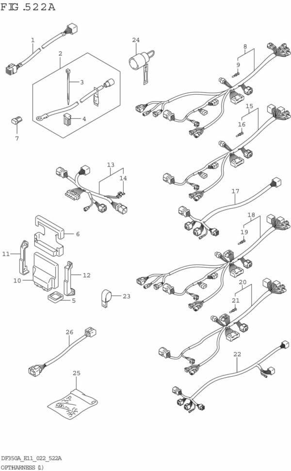 DF300B-325A-350A-240001 OPT: Harness (1) (020,021)