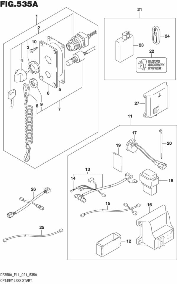 DF300B-325A-350A-140001 OPT: Key Less Start (DF350A,DF325A)