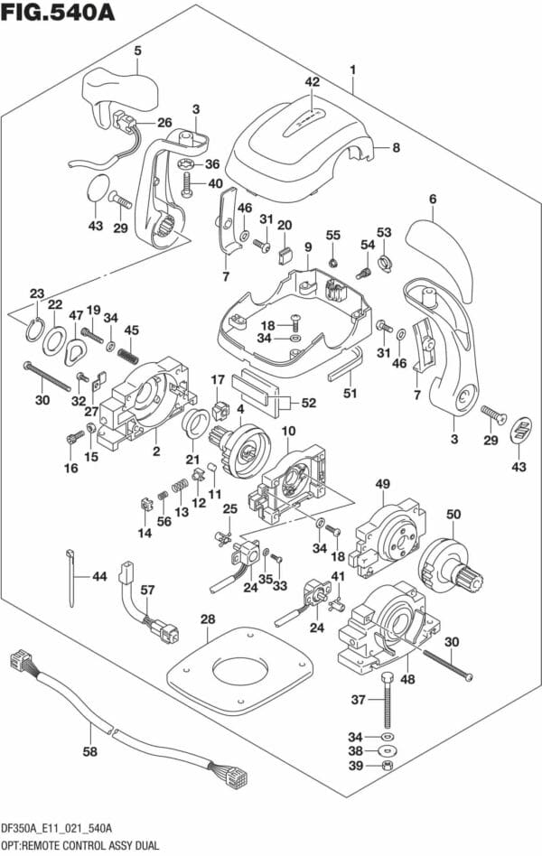 DF300B-325A-350A-140001 OPT: Remote Control Assy Dual