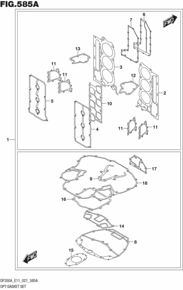 DF300B-325A-350A-140001 OPT: Gasket Set