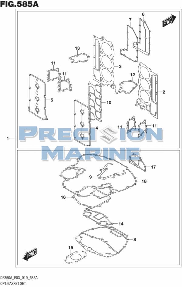 DF350A-910001 OPT: Gasket Set