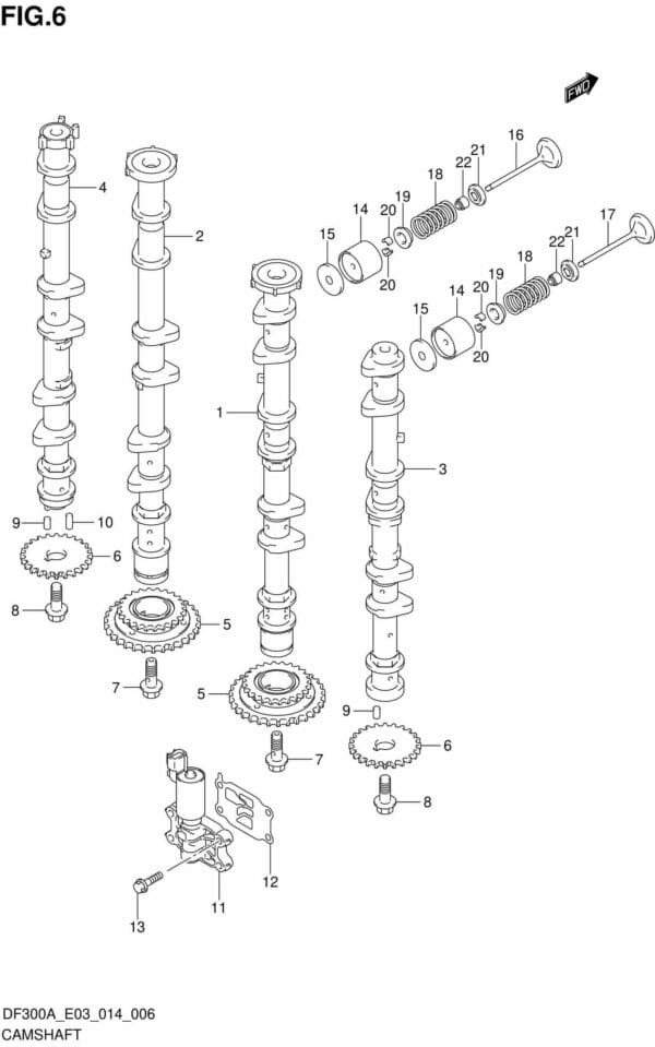 DF250AP-300AP-410001 Camshaft