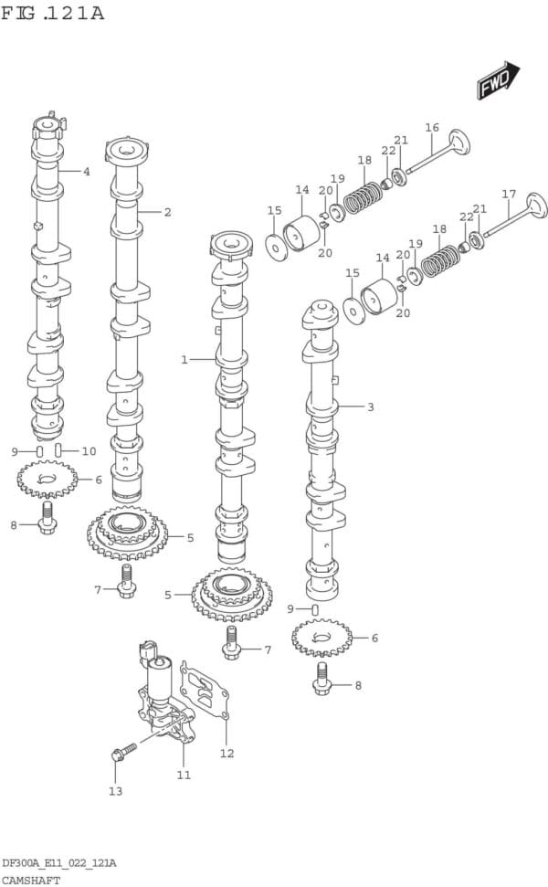 DF250AP-300AP-240001-Camshaft-DF300A020021