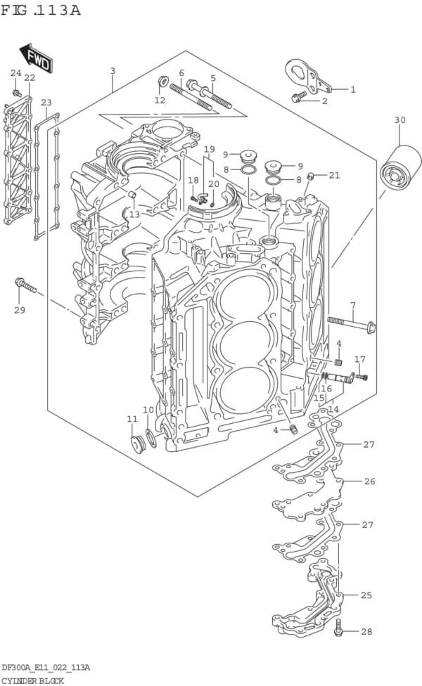 DF250AP-300AP-240001 Cylinder Block