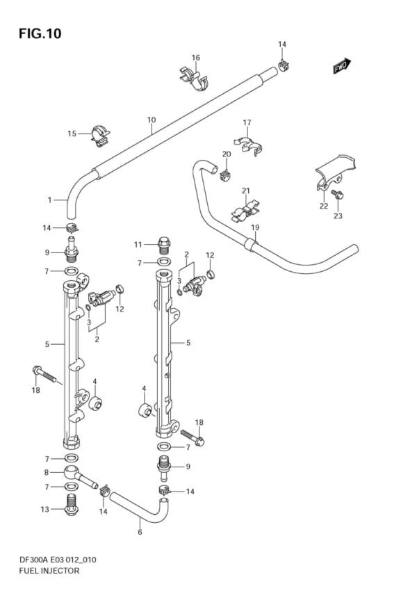 DF300AP 30002-210001 Fuel Injector