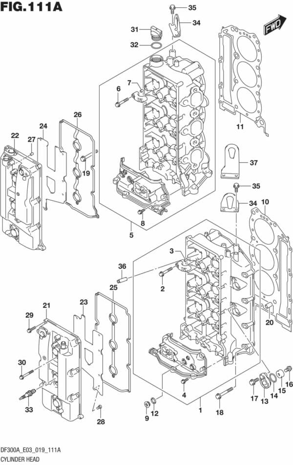 DF250AP-300AP-910001 Cylinder Head