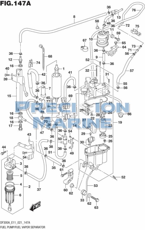 DF250AP-300AP-140001 Fuel Pump/Fuel Vapor Separator (E01 E03 E11)