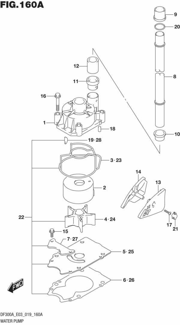 DF250AP-300AP-910001 Water Pump (DF300A)