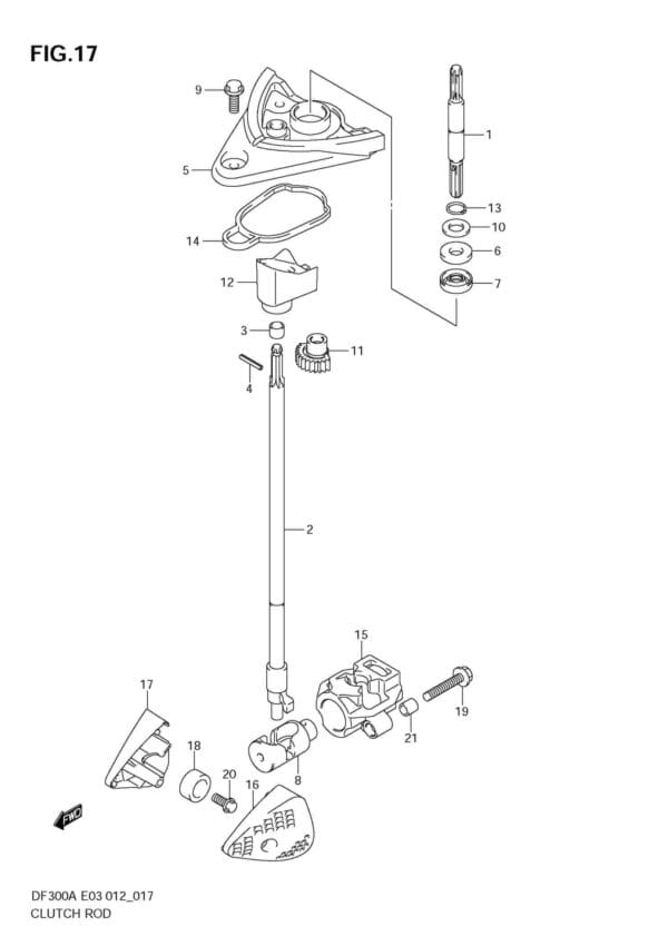 DF300AP 30002-210001 Clutch Rod