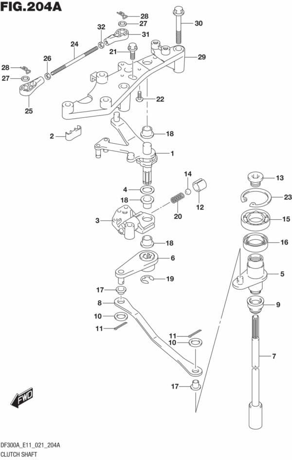 DF250AP-300AP-140001 Clutch Shaft