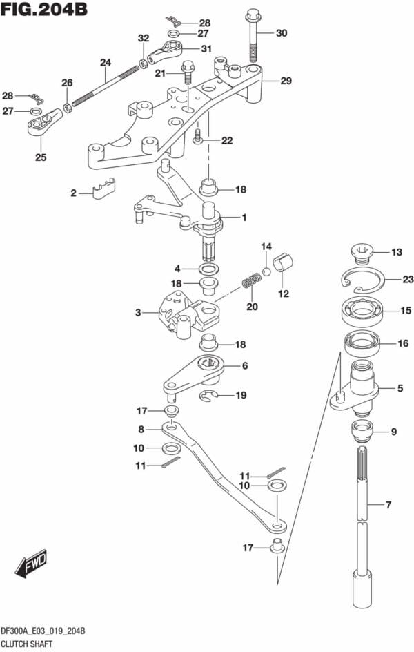 DF250AP-300AP-910001 Clutch Shaft (DF250A)