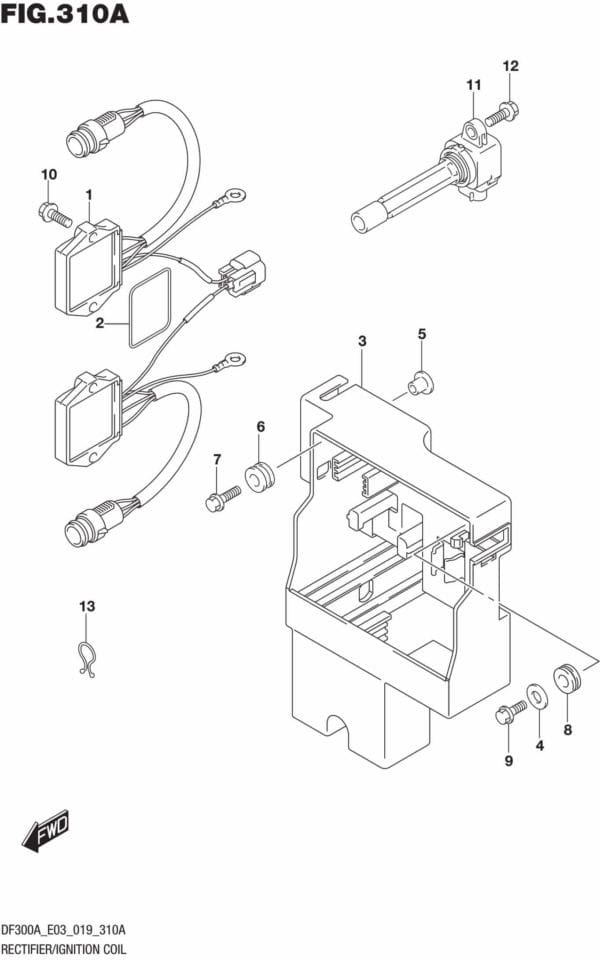 DF250AP-300AP-910001 Rectifier/Ignition Coil