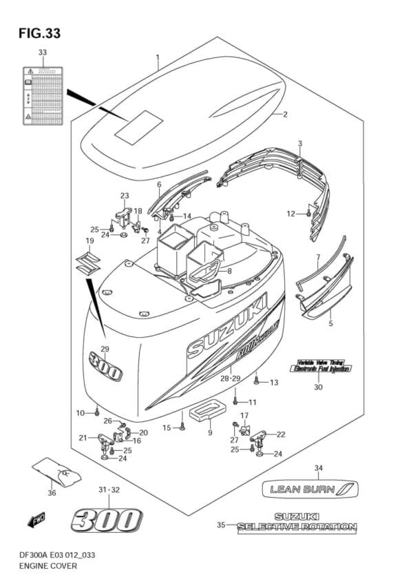 DF300AP 30002-210001 Engine Cover