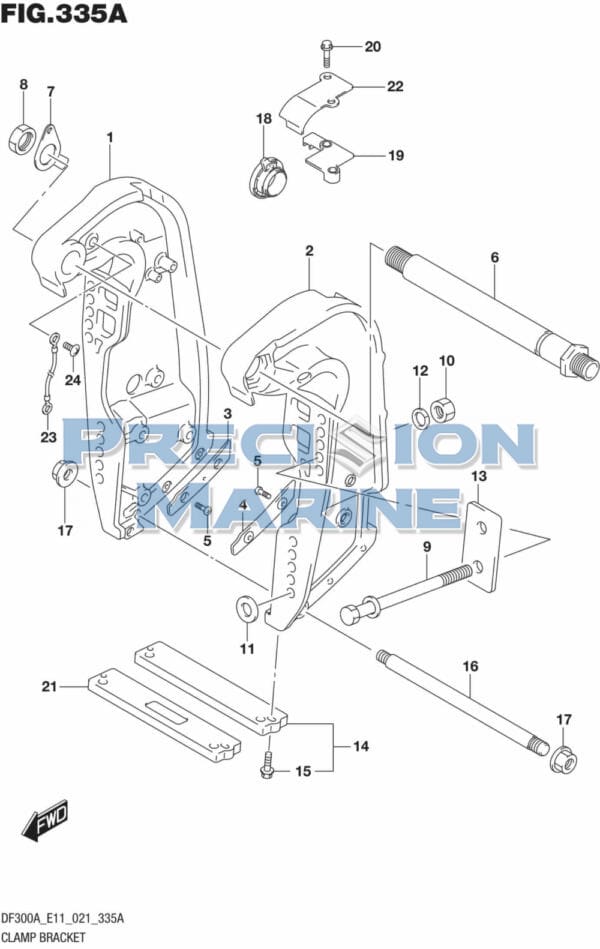 DF250AP-300AP-140001 Clamp Bracket (X)(XX)