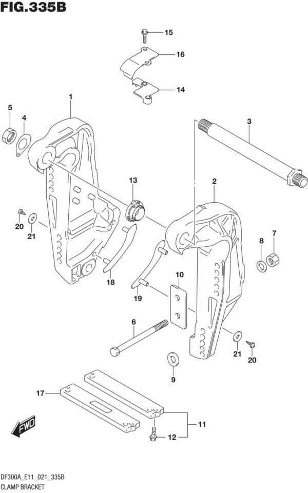 DF250AP-300AP-140001 Clamp Bracket (L)