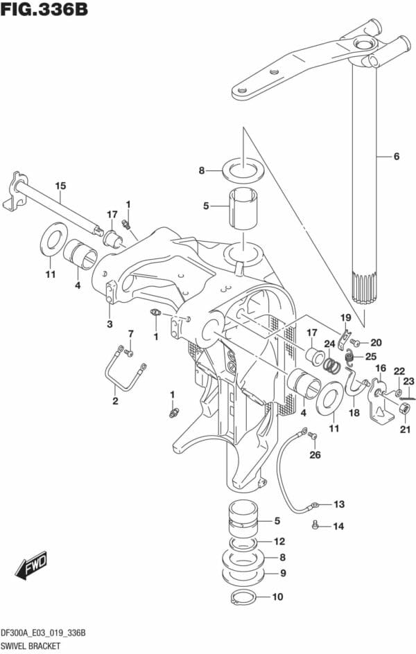 DF250AP-300AP-910001 Swivel Bracket Transom(L)