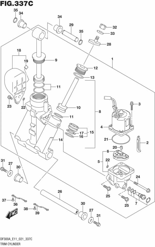 DF250AP-300AP-140001 Trim Cylinder (L)