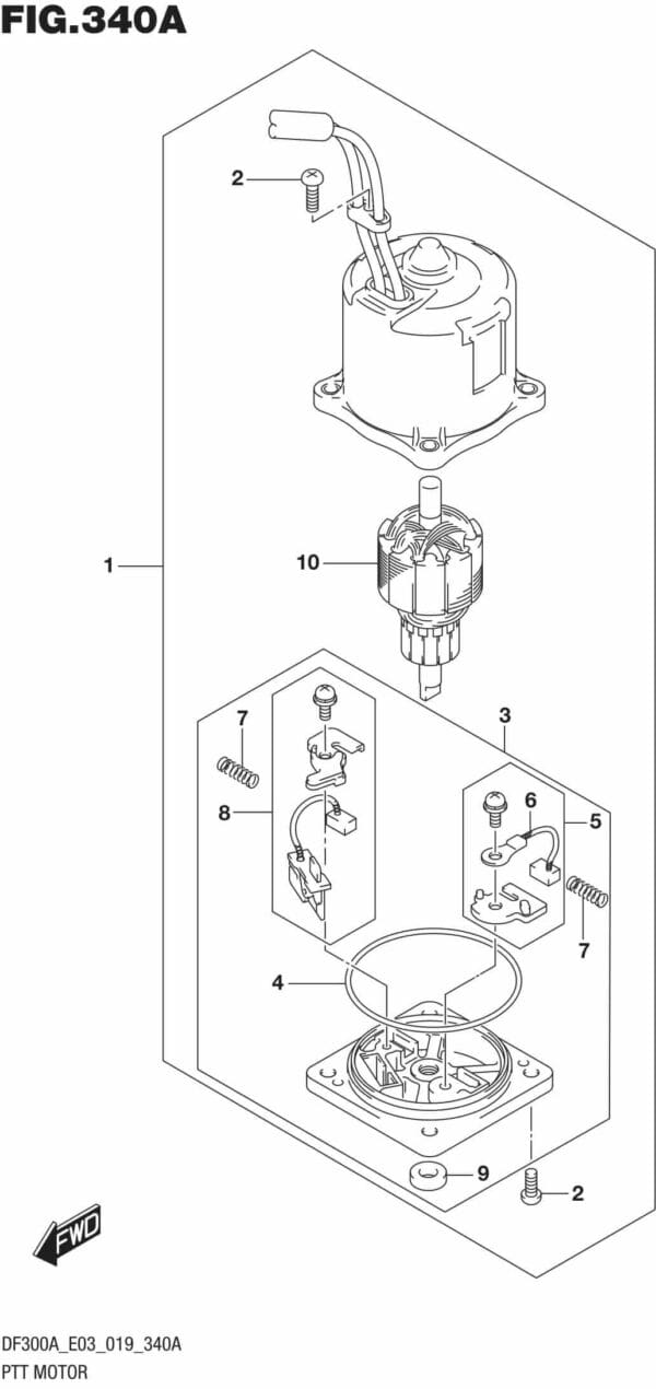 DF250AP-300AP-910001 PTT Motor Transom (X,XX)