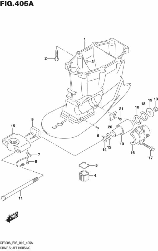 DF250AP-300AP-910001 Drive Shaft Housing Transom (X)