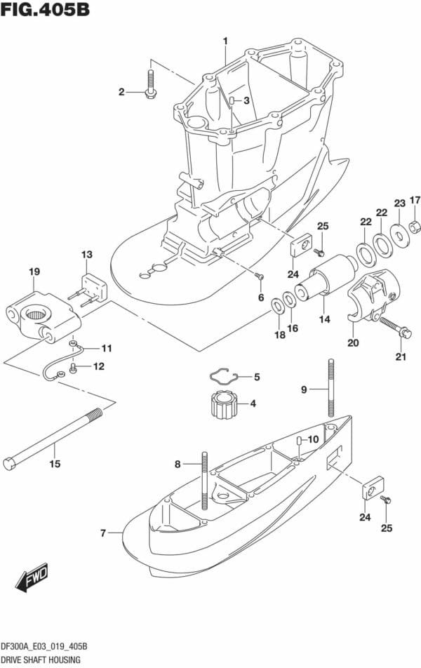 DF250AP-300AP-910001 Drive Shaft Housing Transom (XX)