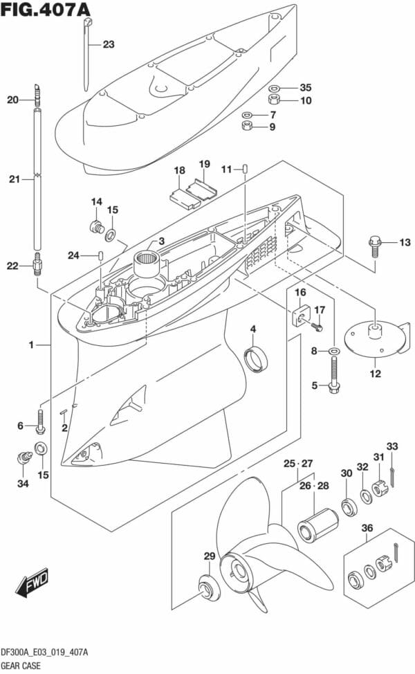 DF250AP-300AP-910001 Gear Case (DF300A)