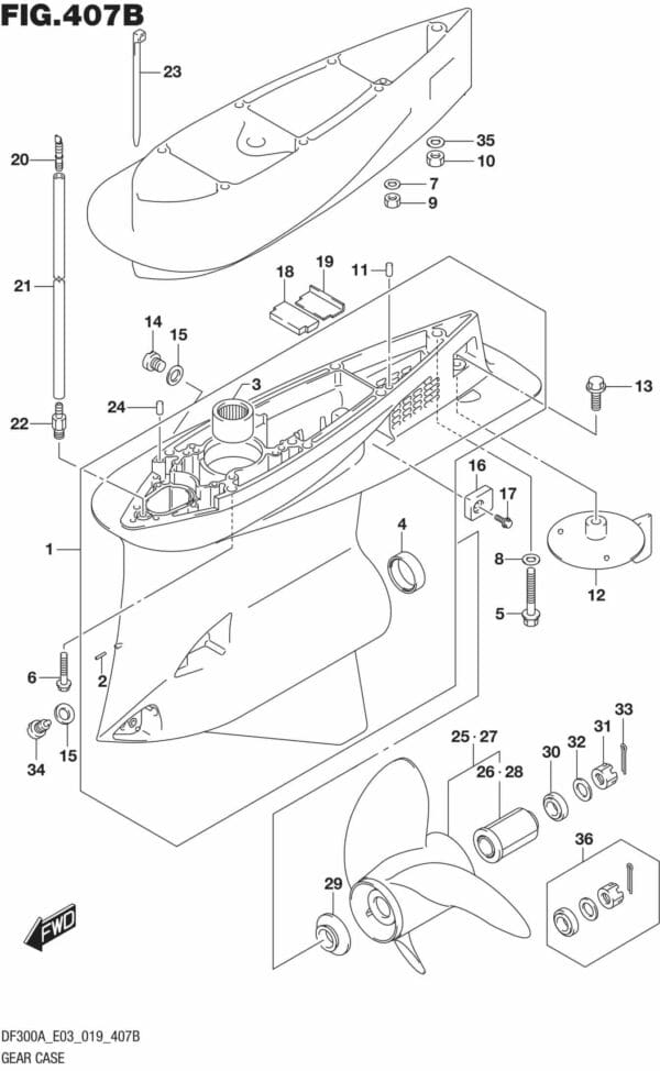 DF250AP-300AP-910001 Gear Case (DF250A)