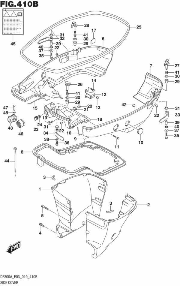 DF250AP-300AP-910001 Side Cover Transom(L)