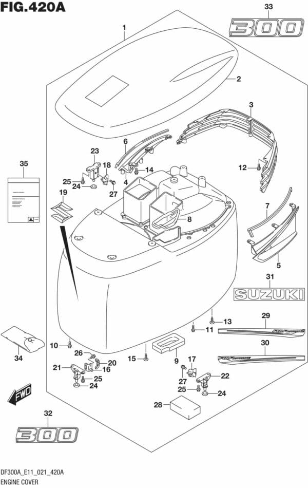 DF250AP-300AP-140001 Engine Cover (020 DF300A)