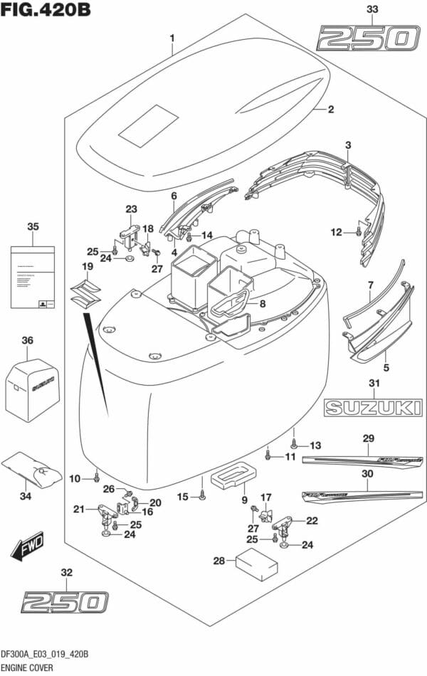 DF250AP-300AP-910001 Engine Cover (DF250A)