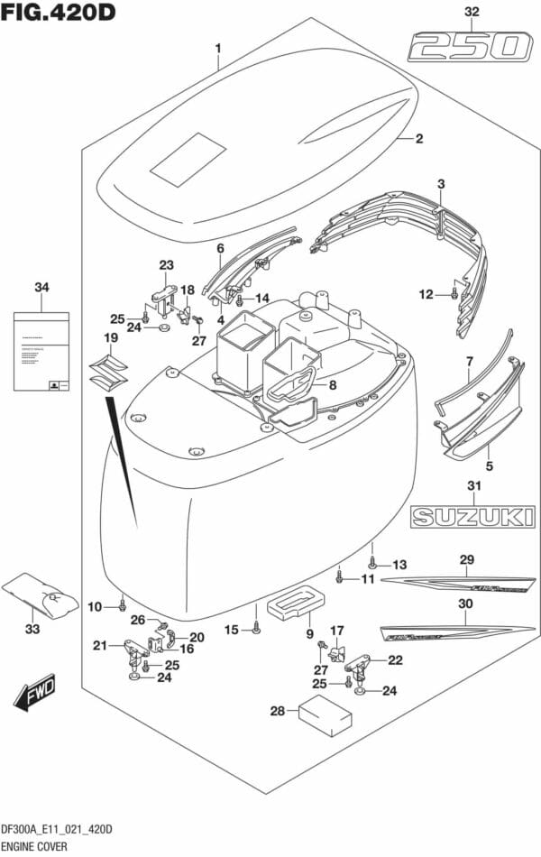 DF250AP-300AP-140001 Engine Cover (021 DF250A)