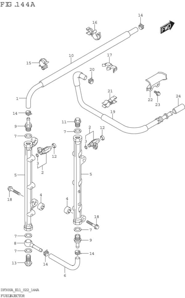 DF250AP-300AP-240001 Fuel Injector (E01,E03,E11)