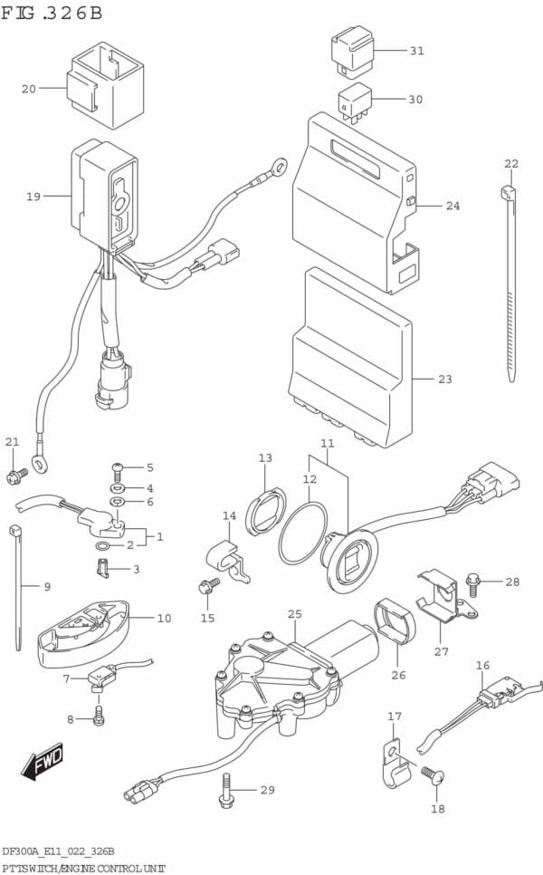 PTT Switch/Engine Control Unit (DF250A)