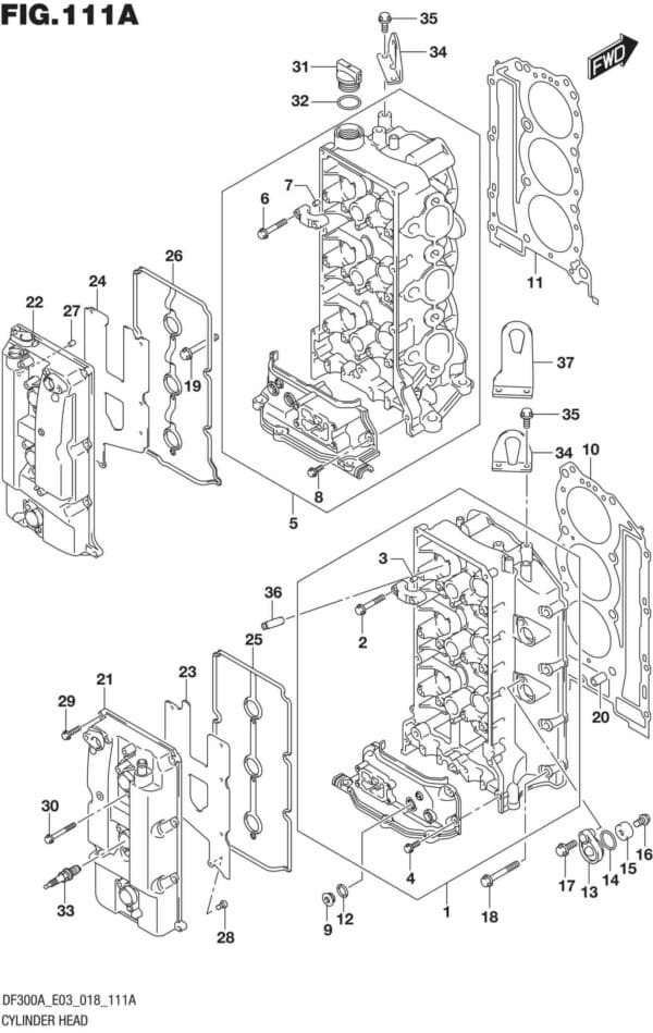 DF250AP-300AP-810001~ Cylinder Head