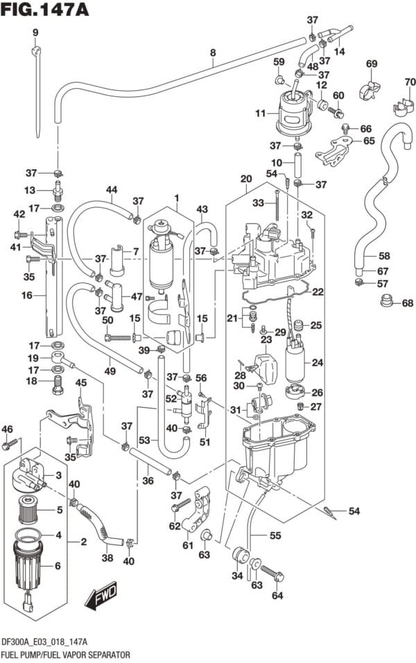 DF250AP-300AP-810001 Fuel Pump/Fuel Vapor Separator