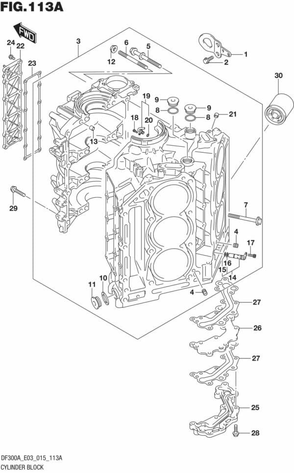 DF250AP-300AP-510001 Cylinder Block