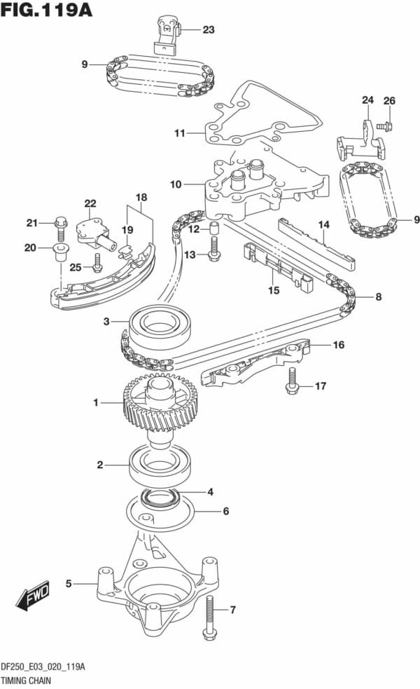 DF225T,Z,250T,Z,ST-040001 Timing Chain (DF225T)(DF225Z)(DF250T)(DF250Z)